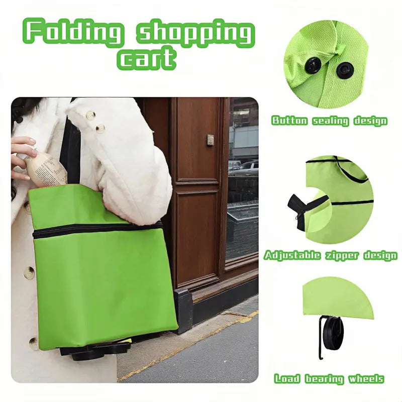 Foldable Rolling Shopping Bag with Wheels, Reusable Grocery Tote Cart🛒 - image 10