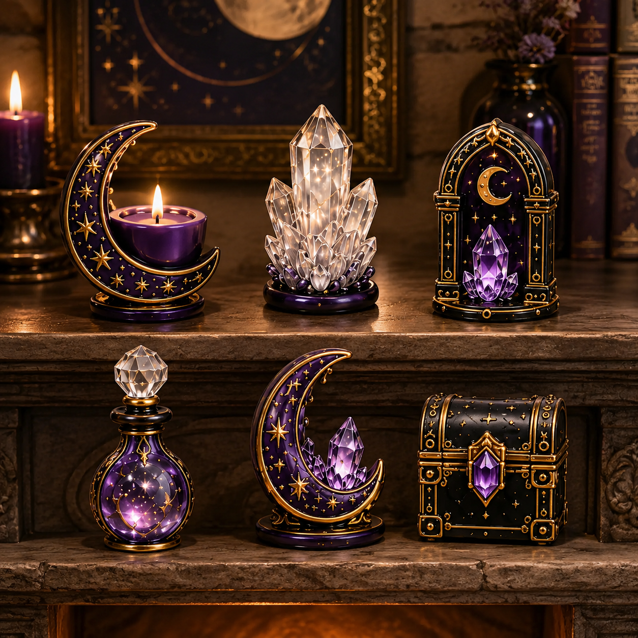 Crystal Witch Advent Calendar 2026 – 24 Days of Magical Crystal Miniatures, Mystical Witchy Collectibles & Enchanting Gifts for Fantasy Lovers, Acrylic Charms Blind Box