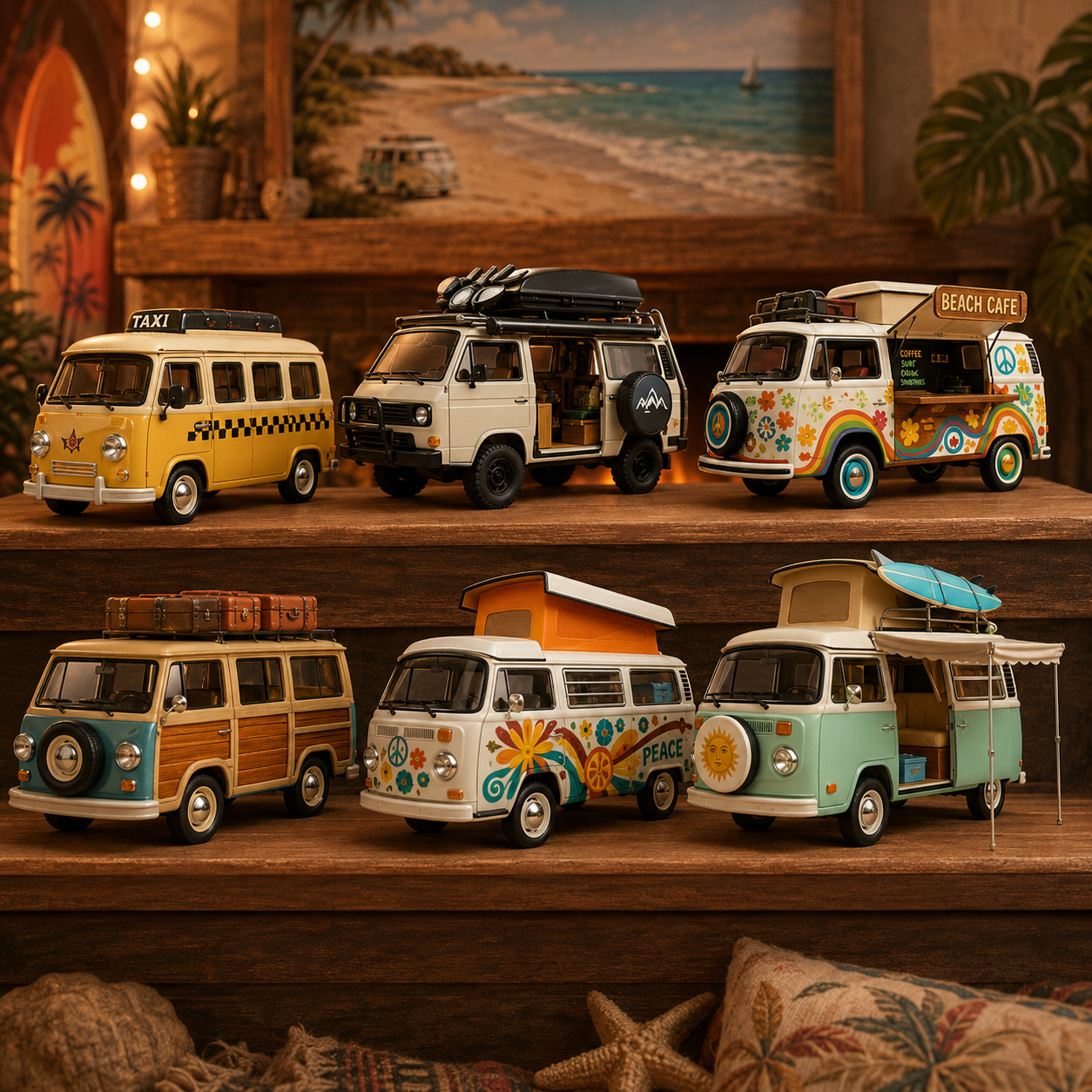 High-quality miniature model✨2026 Campervan Advent Calendar – 24 Vintage Mini Camper Van Collectible Figurines