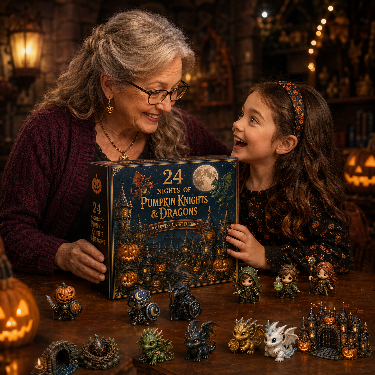 🎃 24-Day Halloween Advent Calendar – 24 Nights of Pumpkin Knights, Cute Dragons & Magical Kingdom Surprises