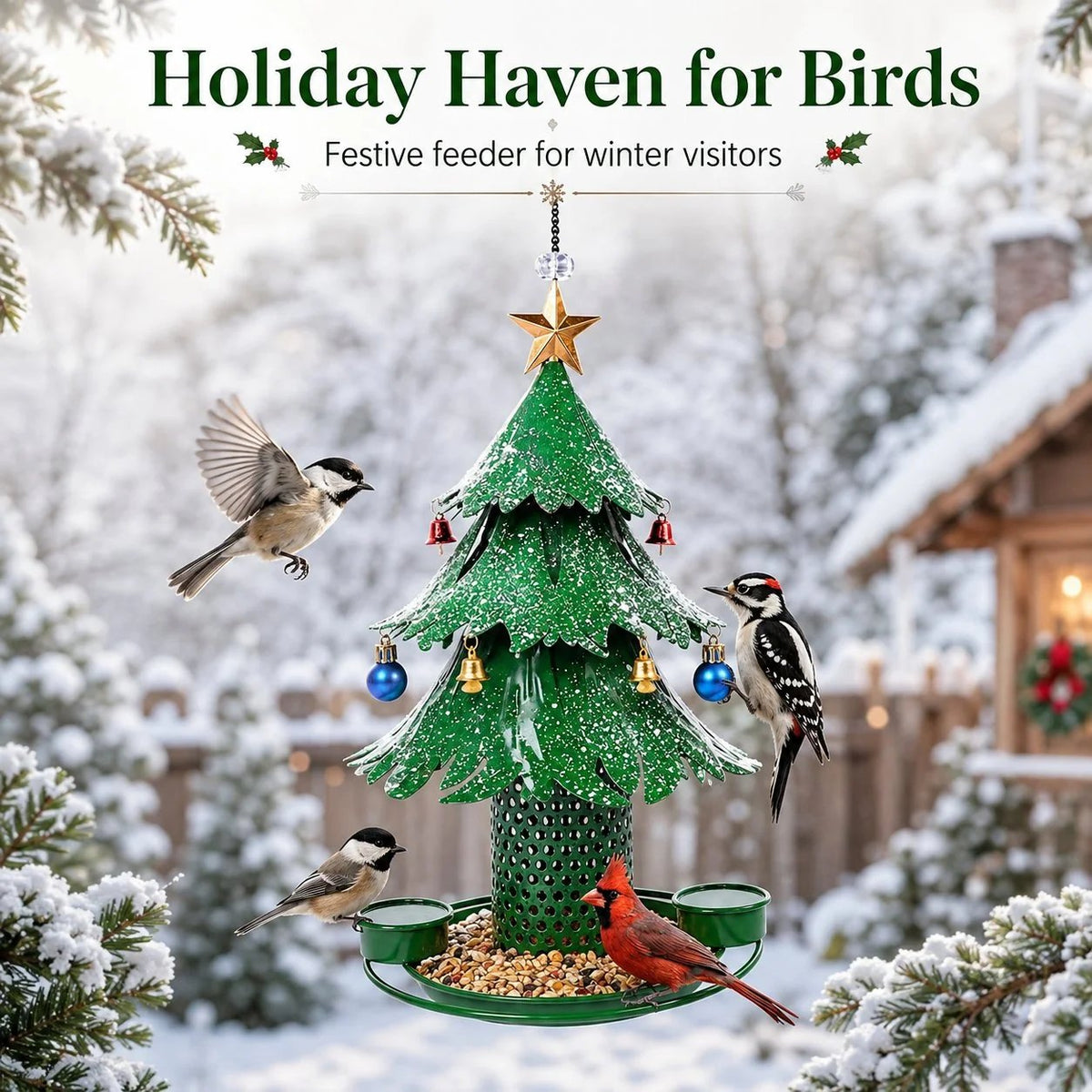 🥰New Hot Sales - 49% OFF🎄 Christmas Tree Bird Feeder🐦Festive Garden Decor for Bird Lovers ✨ - image 5