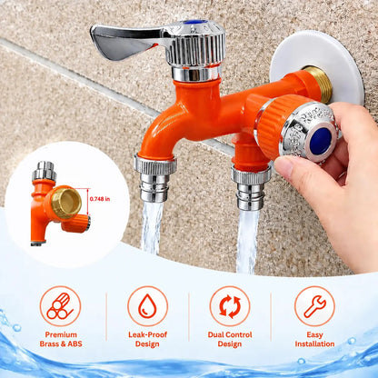 Dual Outlet Washing Machine Plastic Faucet, 1 In 2 Out Water Plastic Tap🚰 - image 9