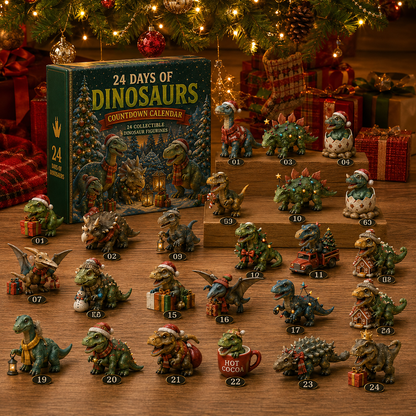 24 Days of Dinosaurs Christmas Countdown Calendar – 24 Unique Collectible Dinosaur Figurines