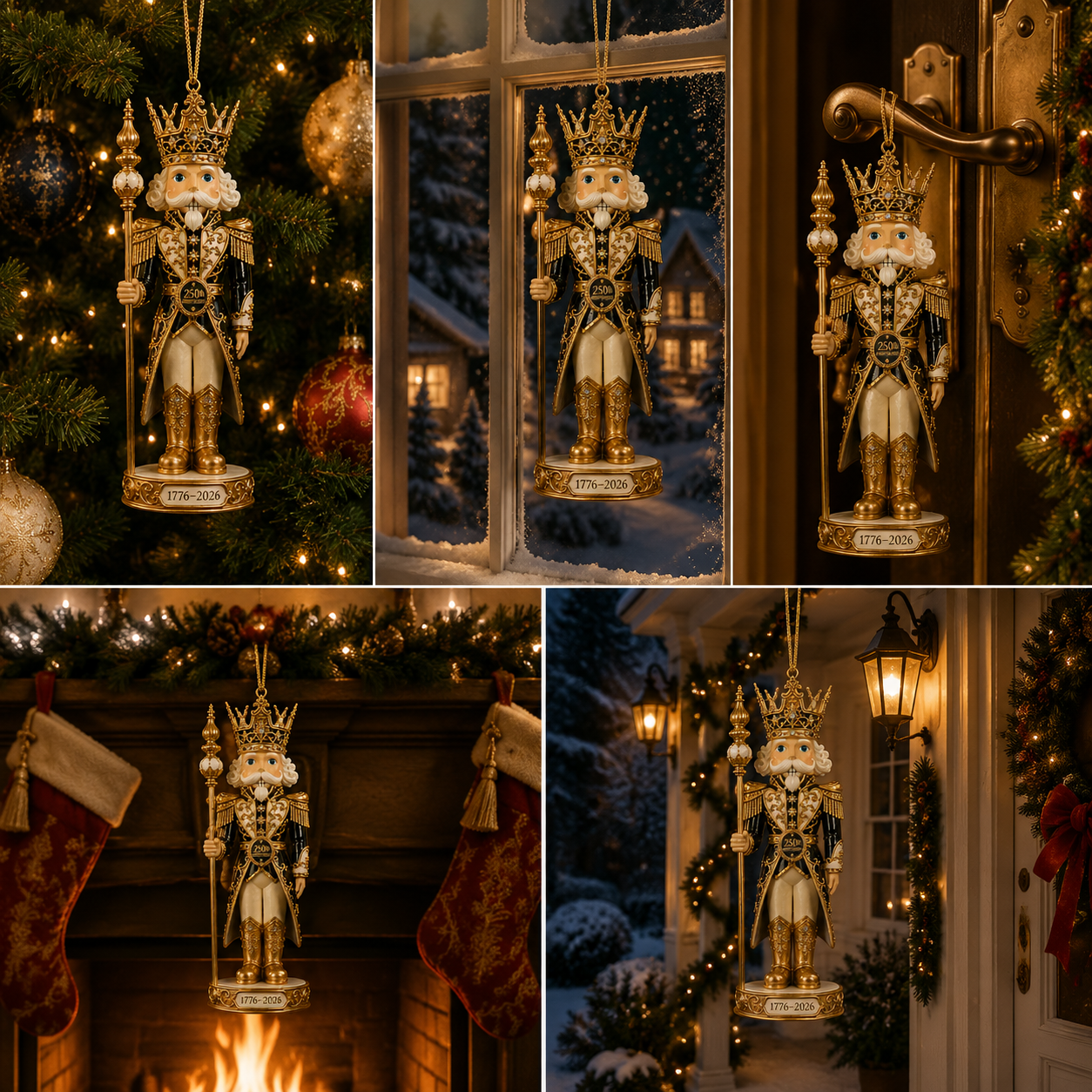 🔥Last 40 pcs✨⏰ Limited anniversary edition✨2026 America 250th Anniversary Black & Gold Nutcracker King Ornament