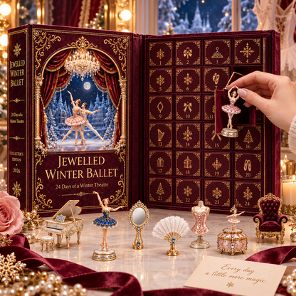 2026 Jewelled Winter Ballet 24-Day Countdown Calendar – 24 Unique Ballet & Winter Theatre Miniatures, Elegant Collector’s Christmas Gift