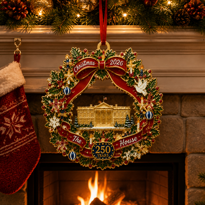 ✨White House Scene Christmas Wreath Commemorative Ornament