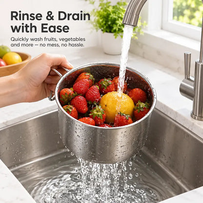 Stainless Steel Sink Hanging Drain Basket, with Handle Fast Draining 🚰