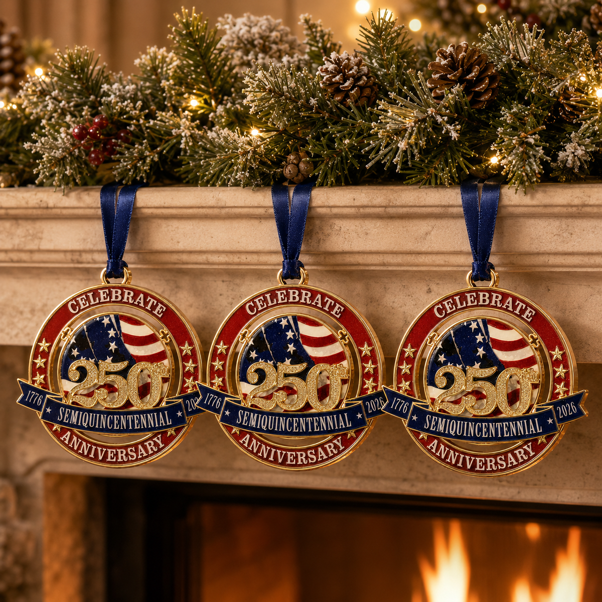 ✨250th Anniversary Commemorative Medal Christmas Tree Ornament