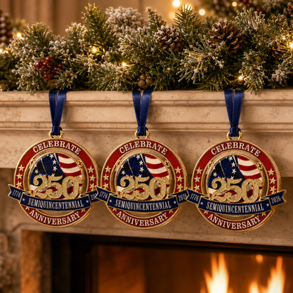 ✨250th Anniversary Commemorative Medal Christmas Tree Ornament