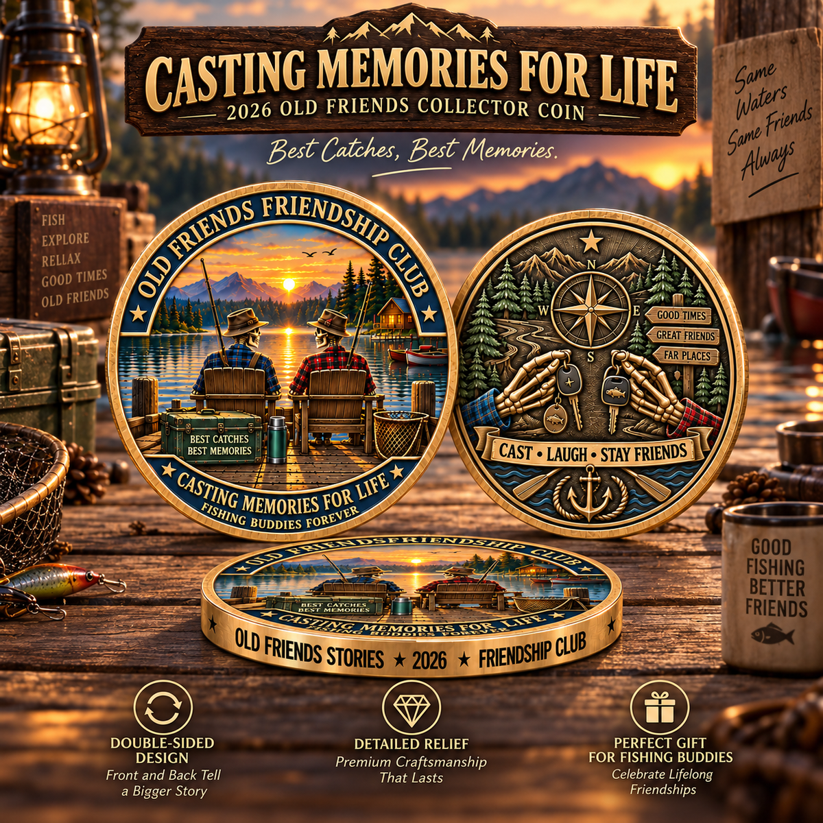 Old Friends Friendship Club 2026 – 4-Piece Collector Coin Set | Four Stories, One Lifelong Friendship