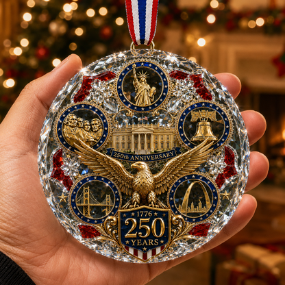 250th Anniversary American Heritage Christmas Ornament – Patriotic 250 Years of Freedom Keepsake for 2026