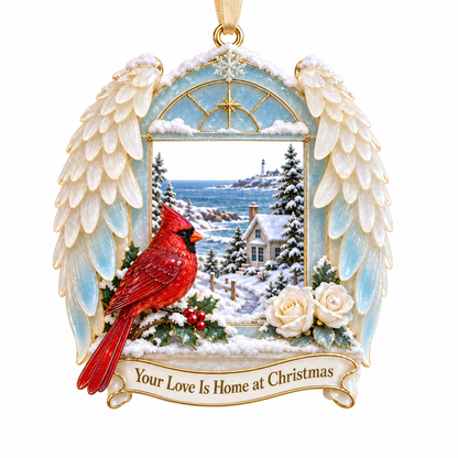 Cardinal & Angel Wing Memorial Ornaments