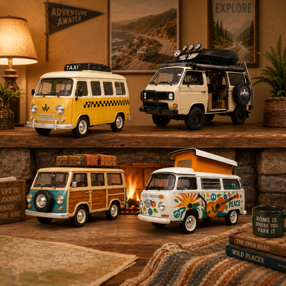 High-quality miniature model✨2026 Campervan Advent Calendar – 24 Vintage Mini Camper Van Collectible Figurines