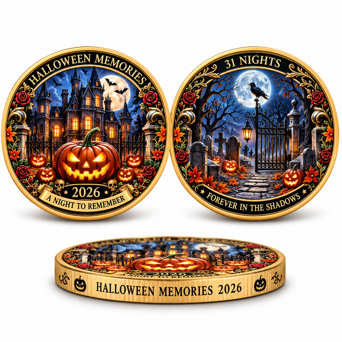2026 "Halloween Memories" — A double-sided "Halloween Night of the 31st" commemorative coin, crafted especially for Halloween enthusiasts.