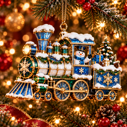 Christmas Magic Express – 6-Piece Vintage Christmas Train Ornament Collection | Santa, Snowman, Nutcracker & More