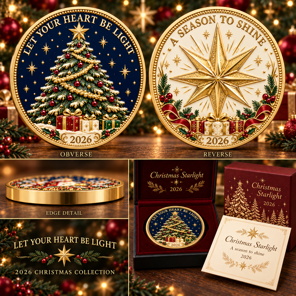 2026 Christmas Memories Coin Collection – 6 Festive Designs, Double-Sided Details & Timeless Holiday Charm
