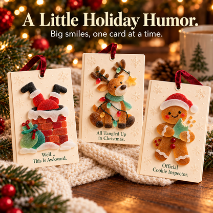 🎄 Sea glass style -Christmas Wishes – 2-in-1 Greeting Cards & Keepsake Ornaments | 6 Festive Designs