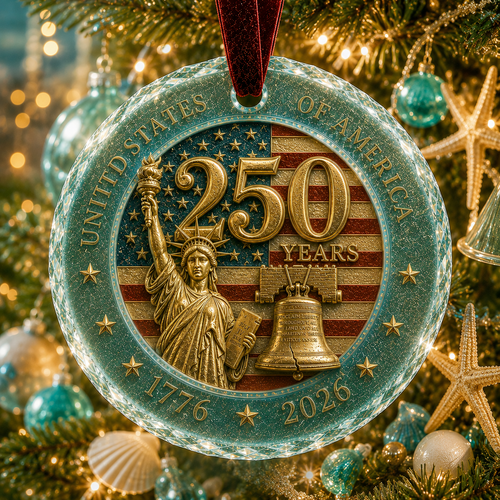 Celebrate 250 Years of America 🇺🇸 | 2026 250th Anniversary Christmas Ornament – A Meaningful Patriotic Keepsake & Holiday Gift