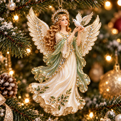 2026 Heavenly Angels Christmas Ornaments – 8 Elegant Designs with Golden Wings & Flowing Pastel Gowns