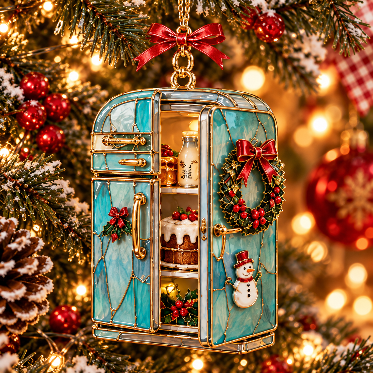 Vintage Christmas Kitchen Ornaments – 6-Piece Retro Baking & Cooking Ornament Set | A Heartwarming Christmas Gift for Bakers, Moms & Grandmas