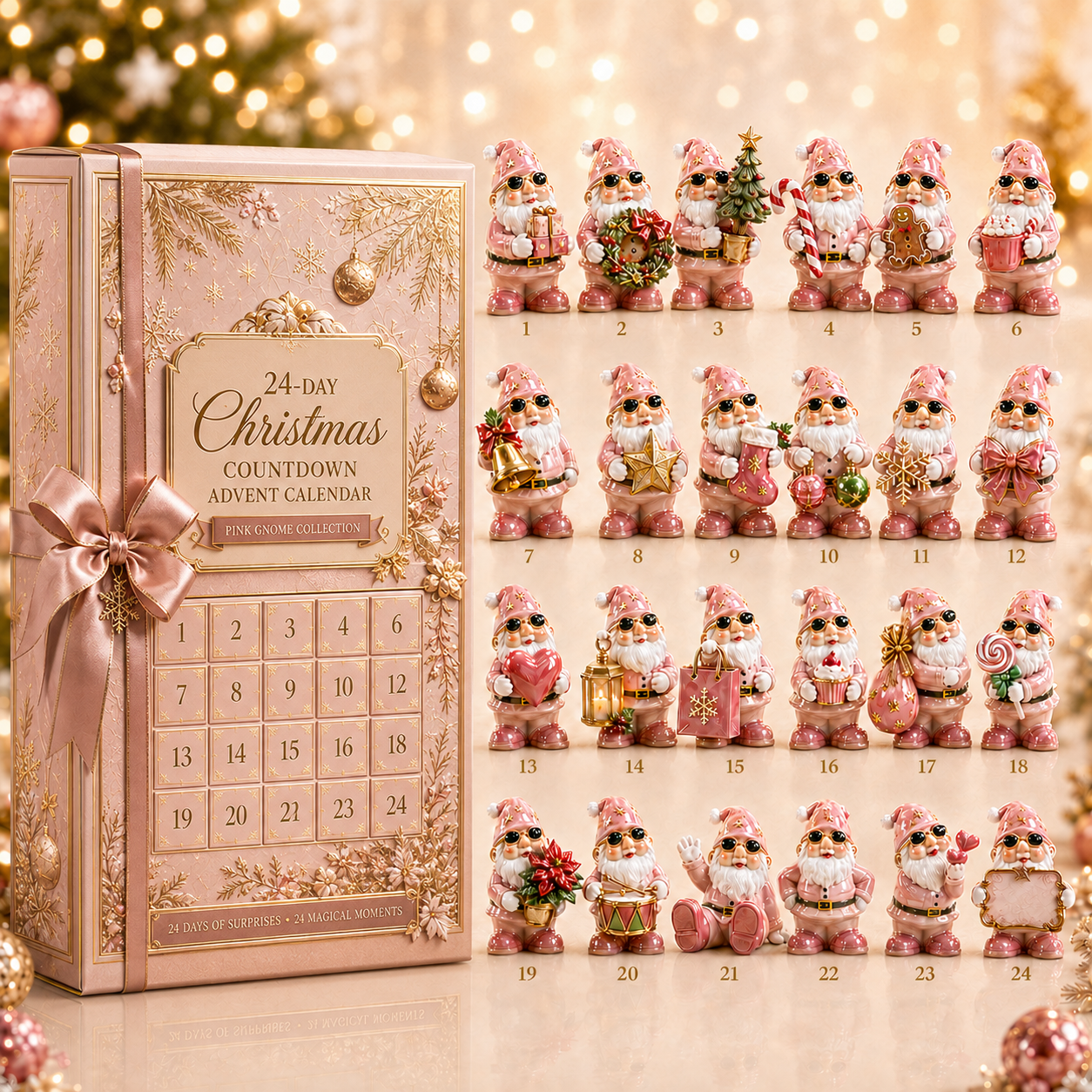 ✨24-Day Christmas Countdown Advent Calendar – Pink Dwarf Series