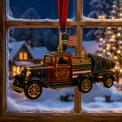✨Patriotic Christmas Truck Ornament