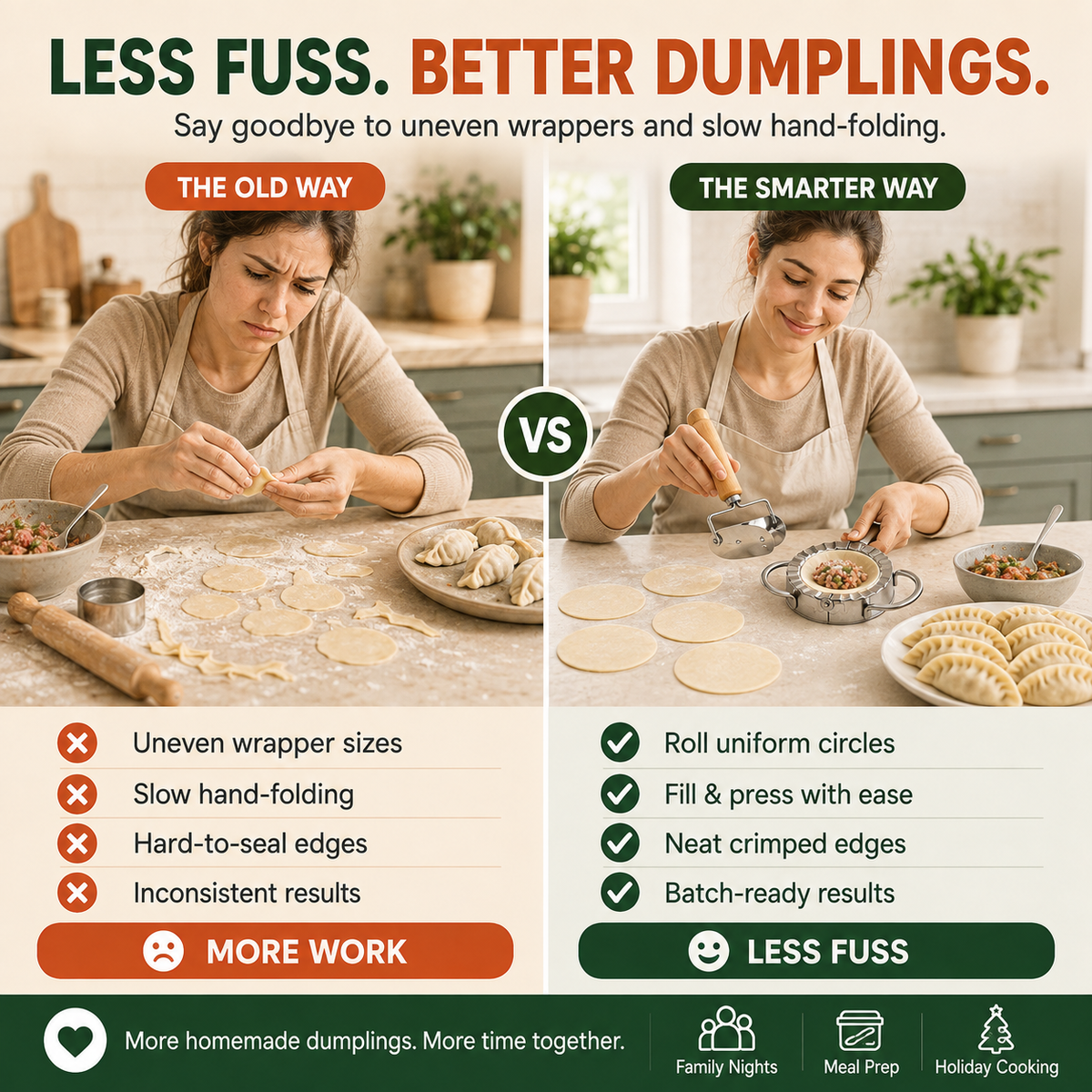 🥟 Stainless Steel Dumpling Maker & Dough Cutter Set – Roll, Fill, Press & Seal with Ease - image 2