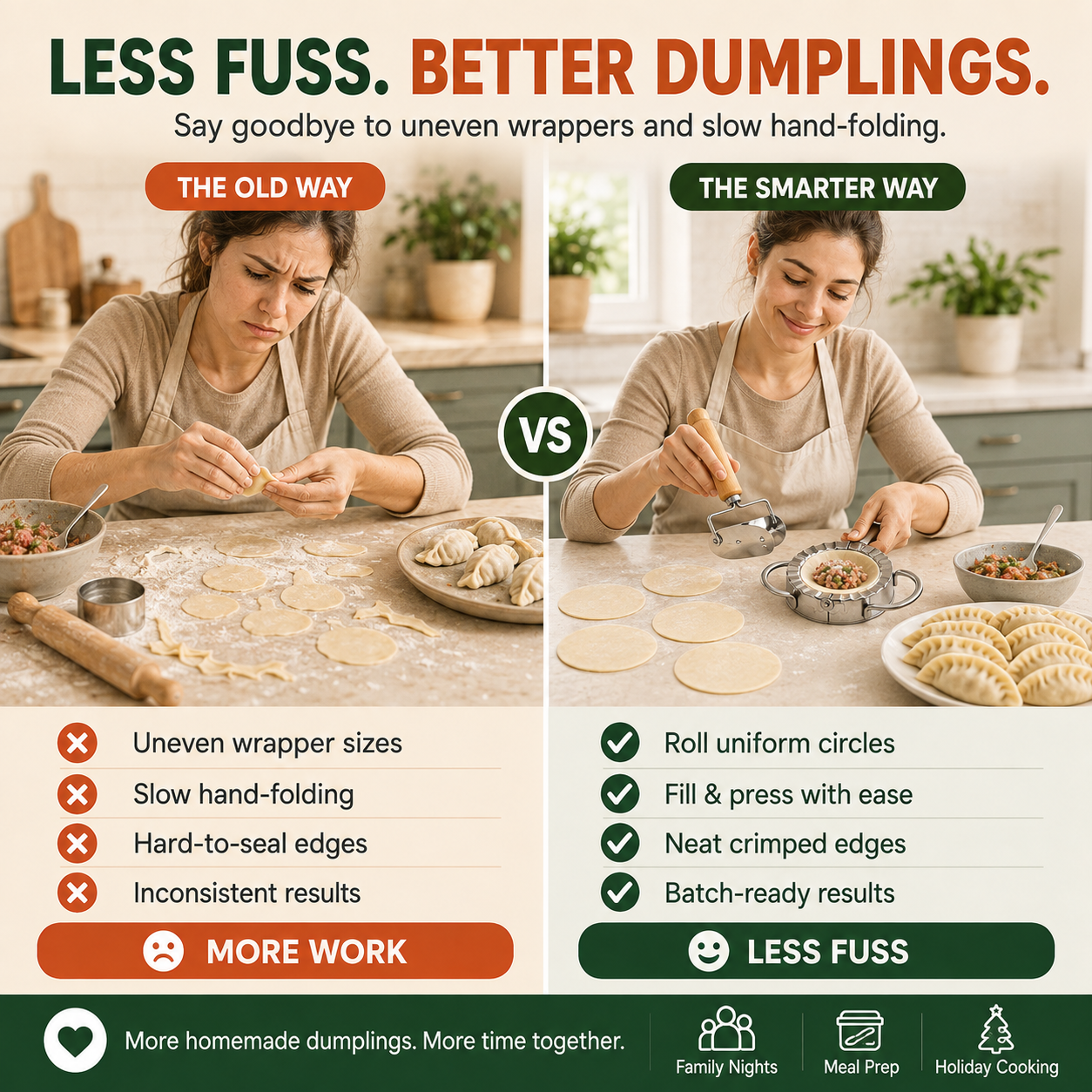 🥟 Stainless Steel Dumpling Maker & Dough Cutter Set – Roll, Fill, Press & Seal with Ease - image 2