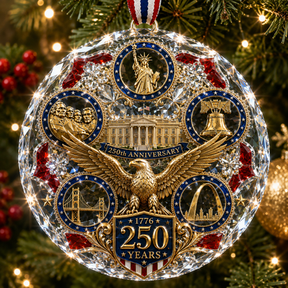 250th Anniversary American Heritage Christmas Ornament – Patriotic 250 Years of Freedom Keepsake for 2026