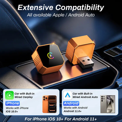 🚗 Wireless CarPlay & Android Auto Adapter – Wired-to-Wireless Converter