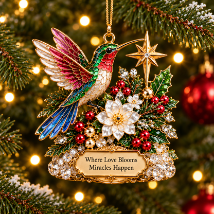 Hummingbird Christmas Ornament  –  Festive Bird Keepsake Collection, Elegant Holiday Gift for Mom, Grandma & Hummingbird Lovers