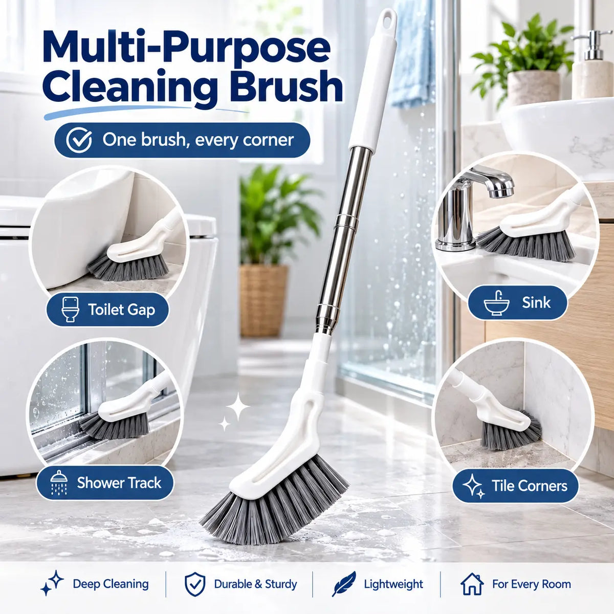 Adjustable Length Stainless Steel Telescopic Long Handle Crevice Cleaning Brush 🧹 - image 4
