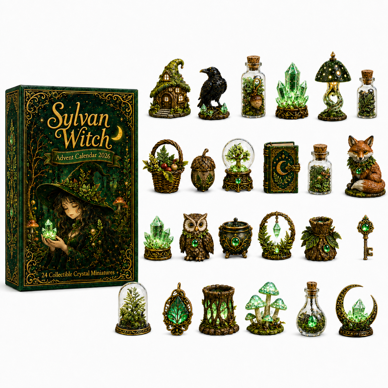 24 Days of Forest Magic – Witchy Crystal Miniature Countdown Calendar 2026