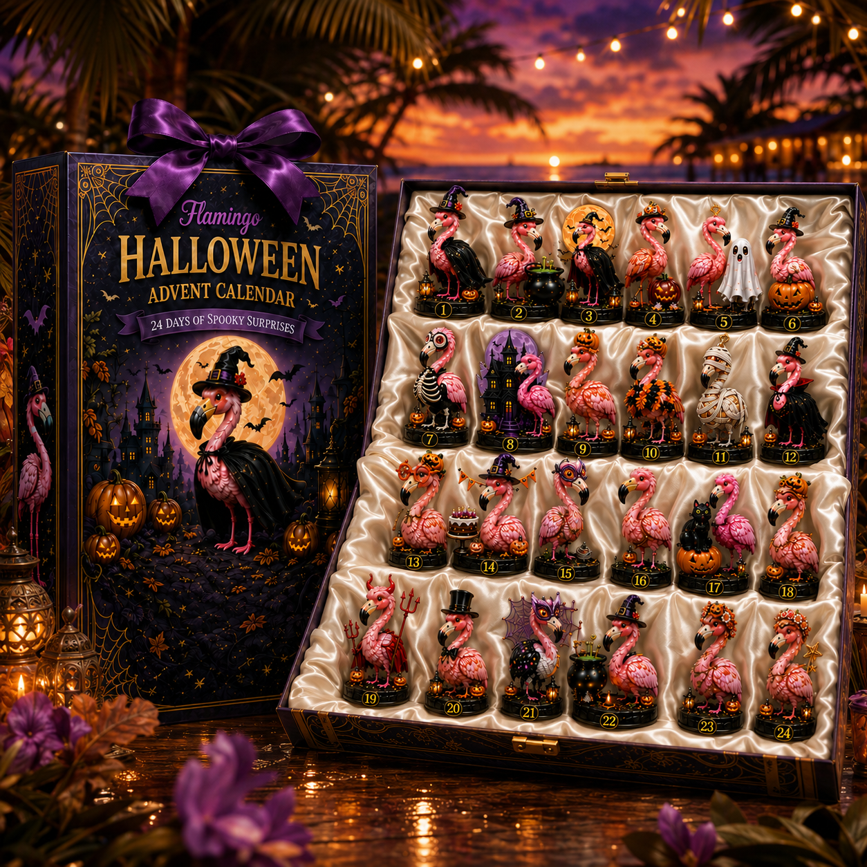 ✨24-Day Christmas Countdown Advent Calendar –Halloween Flamingo Ornament