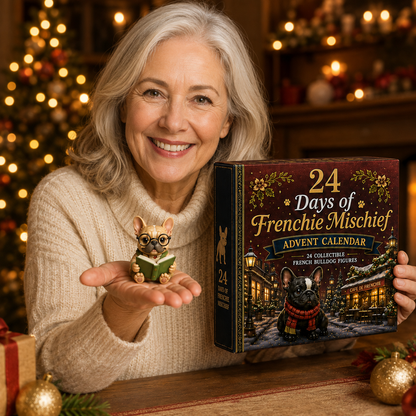 24 Days of Frenchie Mischief Advent Calendar 2026 – 24 Unique French Bulldog Collectible Figurines, Christmas Countdown Gift for Frenchie Lovers