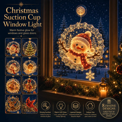 ✈️Last Day 50% OFF✨🎄Lighted Christmas Window Decoration with Suction Cup | Warm LED Window Light with Double-Layer Design & Multiple Festive Styles Flat Version✨ - image 1
