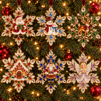 Christmas Magic Snowflake Ornaments – 6 Festive Designs for Holiday Decorating & Gifting
