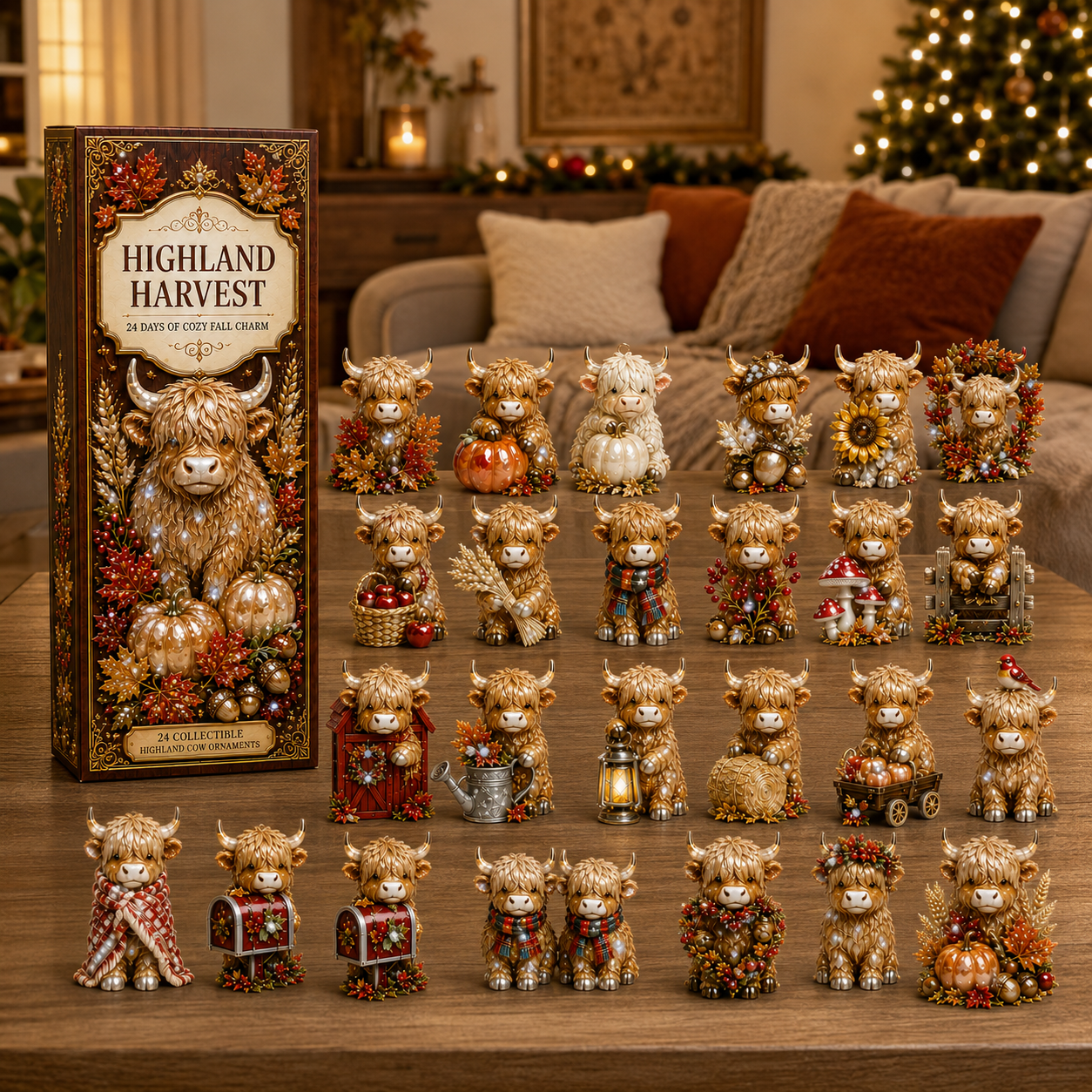 🔥Last 30 pcs✨⏰Last day 50% off🔥✨24-Day Advent Calendar - Highland Cattle