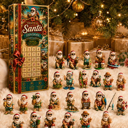 ✨24-Day Christmas Countdown Advent Calendar –Beach-vacation Santa Claus