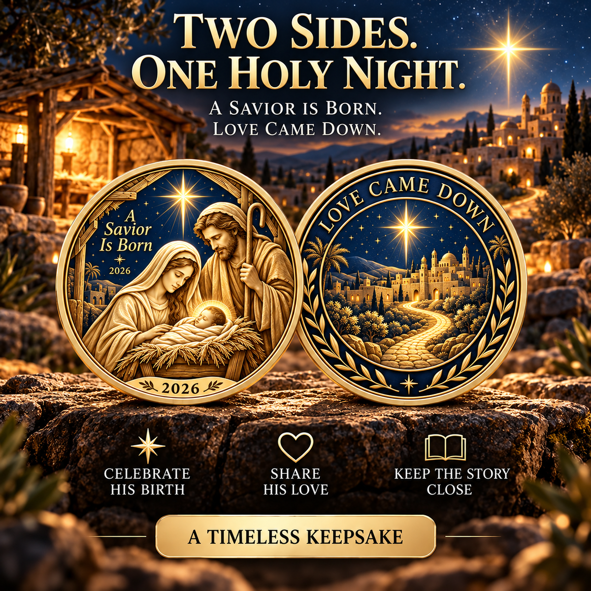 2026 Walk with Jesus Coin Collection – 6 Double-Sided Keepsakes of Faith, Hope & Love