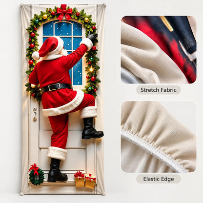 Christmas Door Cover - Stretch Fit Santa & Reindeer Door Decoration with 4-Side Elastic Edges🎅 - image 11