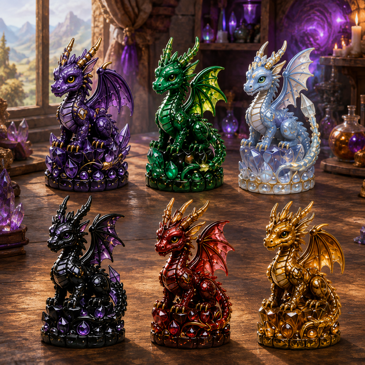 Crystal Dragon Alchemy Halloween Countdown Collection – 24 Nights of Dragons, Crystal Eggs & Magical Potion Miniatures for Fantasy Collectors