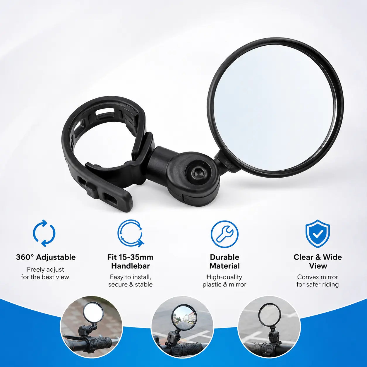 2 Counts, Bicycle Handlebar Convex Rearview Mirror🚲 - image 6