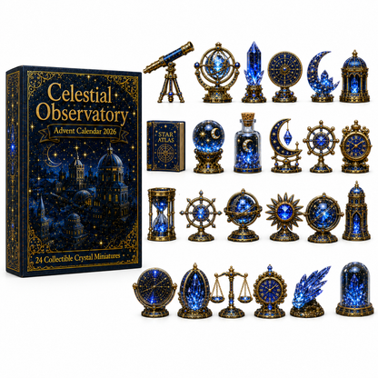 Celestial Observatory Advent Calendar 2026 – 24-Day Crystal Astronomy Miniature Collection | Moon, Stars & Cosmic Treasures