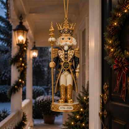 🔥Last 40 pcs✨⏰ Limited anniversary edition✨2026 America 250th Anniversary Black & Gold Nutcracker King Ornament