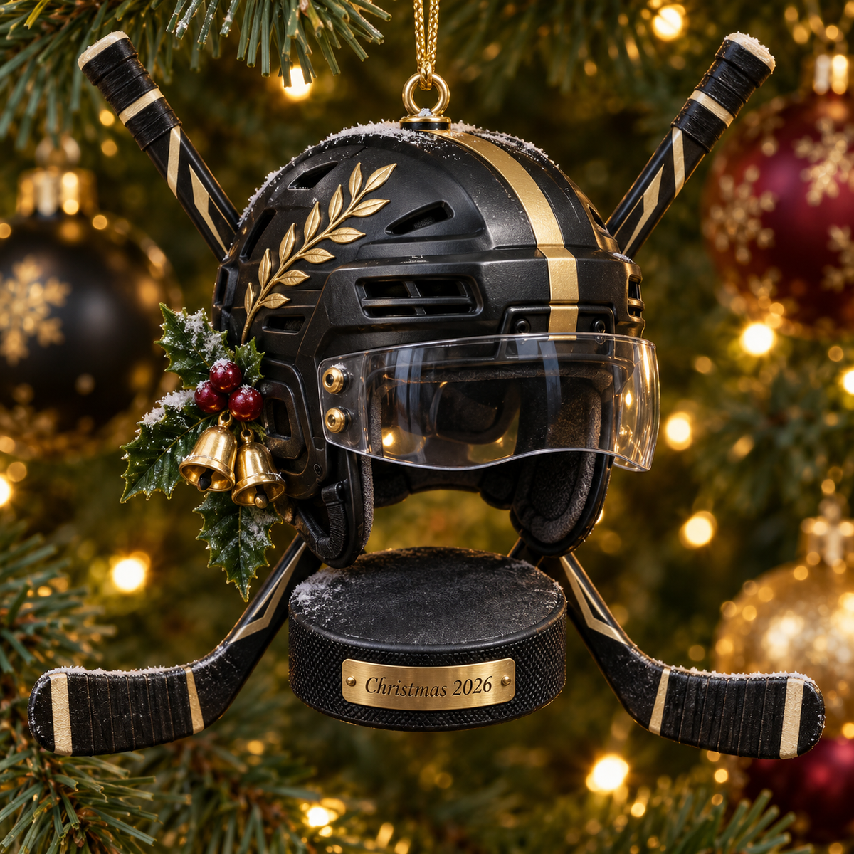 2026 Hockey Christmas Ornaments – 5 Unique Helmet, Stick & Puck Designs for Hockey Fans