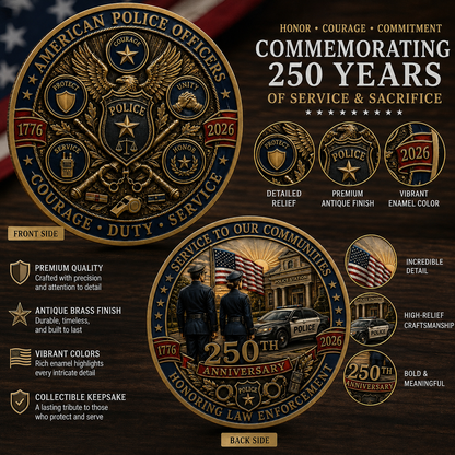 🎉🇺🇸 Limited Edition! 🔥🎁The Ultimate "Thank You" – 250th Anniversary American Police Officer Commemorative Coin (1776-2026) 🦅 - image 3