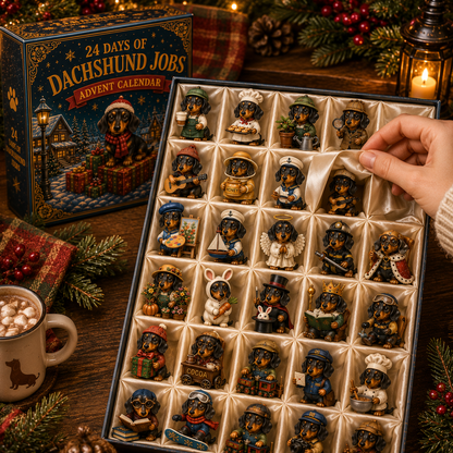 24 Days of Dachshund Jobs Advent Calendar 2026 – 24 Unique Collectible Dachshund Miniatures, Christmas Countdown Gift for Dog Lovers
