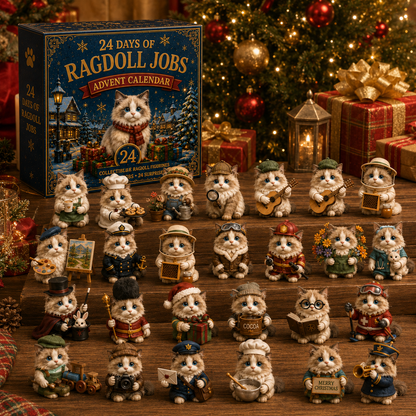 Ragdoll Jobs Advent Calendar 2026 – 24 Days of Unique  Collectible Ragdoll Cat Miniatures, Christmas Countdown Gift for Cat Lovers