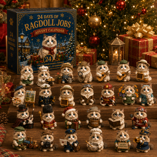 Ragdoll Jobs Advent Calendar 2026 – 24 Days of Unique  Collectible Ragdoll Cat Miniatures, Christmas Countdown Gift for Cat Lovers